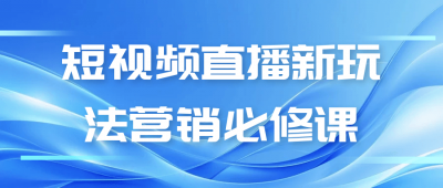 新媒体运营短视频直播新玩法营销必修课
