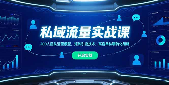 (15403期)私域流量实战课,200人团队运营模型,矩阵引流技术,高客单私聊转化策略