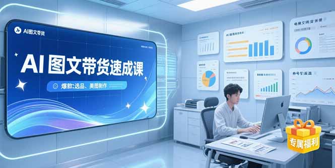 (15416期)AI图文带货速成课,养号引流秘籍,爆款选品策略,美图制作全流程
