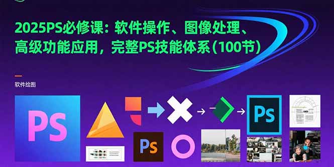 (15430期)2025PS必修课:软件操作、图像处理、高级功能应用,完整PS技能体系(100节)