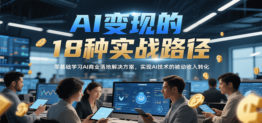 图片[1]-AI变现的18种实战路径，零基础学习AI商业落地解决方案，实现AI技术的被动收入转化