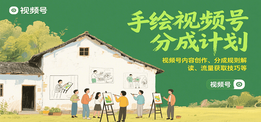 图片[1]-手绘视频号分成计划：视频号内容创作、分成规则解读、流量获取技巧等