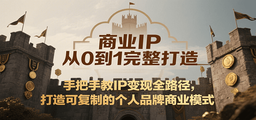 图片[1]-商业IP从0到1完整打造，手把手教IP变现全路径，打造可复制的个人品牌商业模式