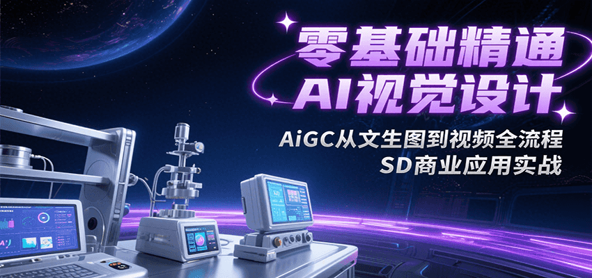 图片[1]-零基础精通AI视觉设计，AiGC从文生图到视频全流程，SD商业应用实战