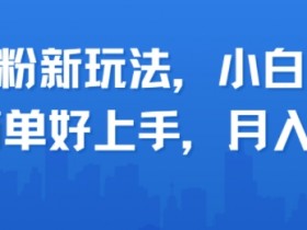 男粉新玩法,小白可做,简单好上手,月入1w