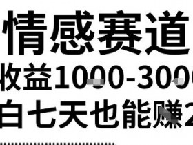 2025最新风口情感无脑暴力掘金项目,新人操作一周挣了2W,长期稳定小白可做【揭秘】