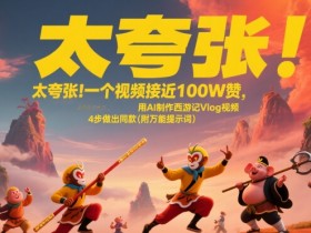 太夸张!一个视频接近100W赞,用AI制作西游记Vlog视频,全流程拆解来了(附万能提示词)