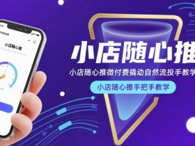 小店随心推微付费撬动自然流投手教学,小店随心推手把手教学