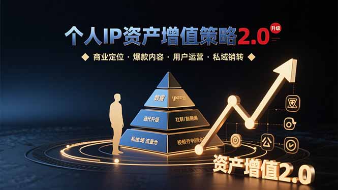 （15653期）个人IP资产增值策略2.0 拆解商业定位/爆款内容/用户运营/私域销转四大模块