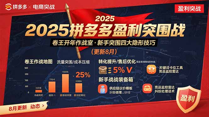 (15687期)2025拼多多盈利突围战:卷王开年作战室,新手突围四大隐形技巧(更新8月)