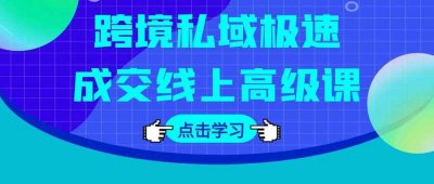 新媒体运营跨境私域极速成交线上高级课