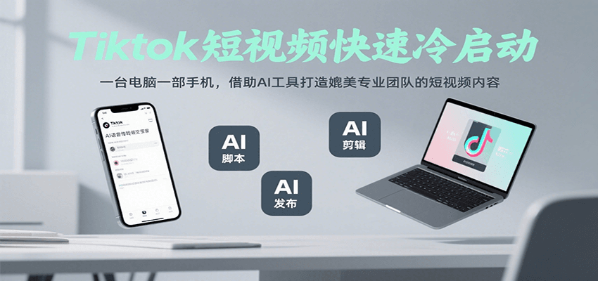 图片[1]-Tiktok短视频快速冷启动，一台电脑一部手机，借助AI工具打造媲美专业团队的短视频内容