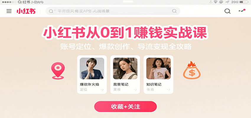 图片[1]-小红书从0到1赚钱实战课：账号定位、 爆款创作 、导流变现全攻略