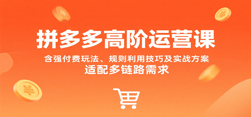 图片[1]-拼多多高阶运营课，含强付费玩法、规则利用技巧及实战方案，适配多链路需求