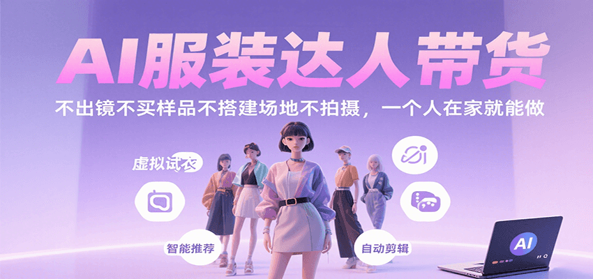 图片[1]-AI服装达人带货，不出镜不买样品不搭建场地不拍摄，一个人在家就能做