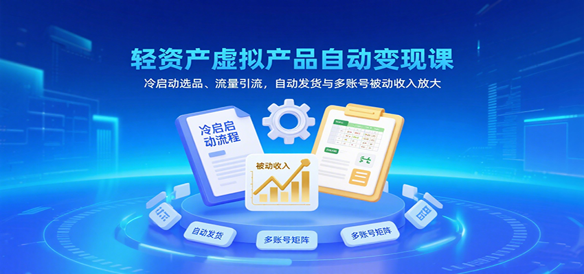 图片[1]-轻资产虚拟产品自动变现课，冷启动选品、流量引流，自动发货与多账号被动收入放大