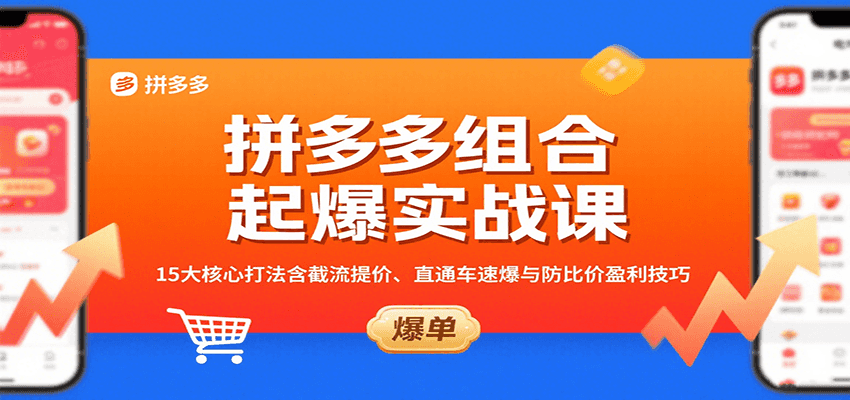 图片[1]-拼多多组合起爆实战课：15大核心打法含截流提价、直通车速爆与防比价盈利技巧