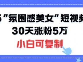 不露脸也能火!2025“氛围感美女”短视频玩法,30天涨粉5W小白可复制