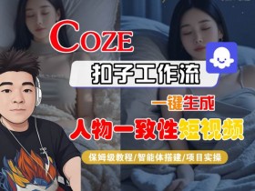 COZE扣子工作流一键生成人物一致性短视频,保姆级教程-智能体搭建-项目实操