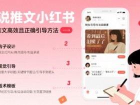 小说推文小红书高转化引导方法实操课,小说推文高效且正确引导方法
