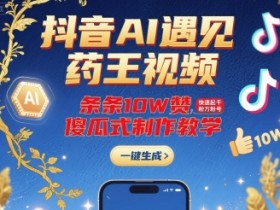 抖音AI遇见药王视频,条条10W赞,快速起千粉万粉号,傻瓜式制作教学