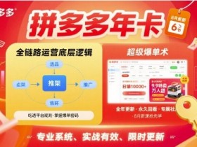 拼多多年卡,拼多多全链路运营底层逻辑,超级爆单术【更新10月】