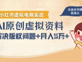 借助AI操作小红书虚拟电商,解决资料版权问题,新手轻松月入1W+