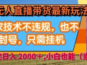 淘宝无人直播带货最新玩法,独家技术不违规,也不封号,全自动运行,只需挂着, 稳定日入2k【揭秘】