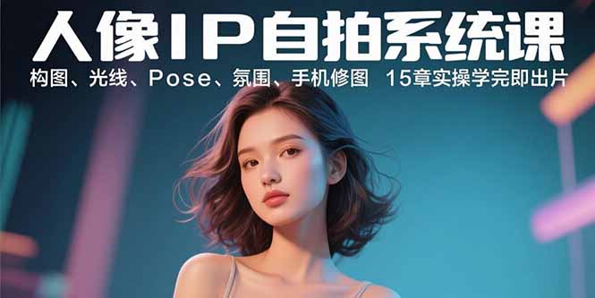 (15920期)人像IP自拍系统课:构图、光线、Pose、氛围、手机修图 15章实操学完即出片