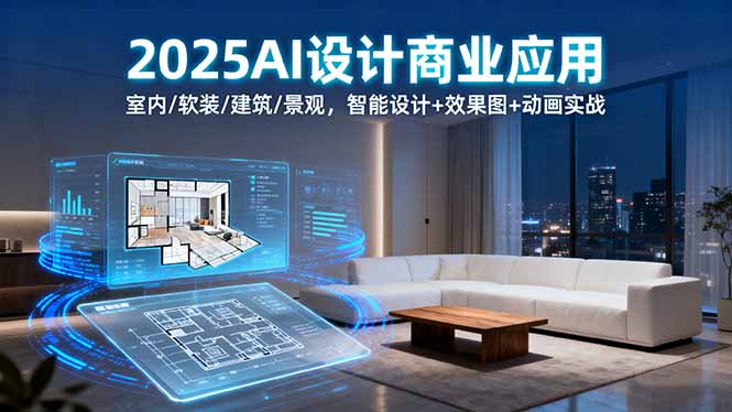 (16052期)2025AI设计商业应用:室内/软装/建筑/景观,智能设计+效果图+动画实战
