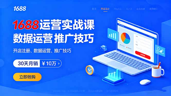 (16057期)1688运营实战课:开店注册、数据运营、推广技巧,30天月销破10万+