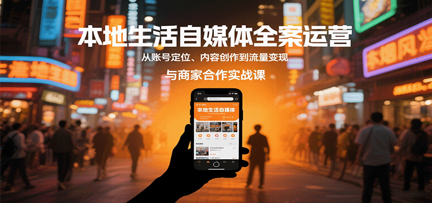 图片[1]-本地生活自媒体全案运营，从账号定位、内容创作到流量变现与商家合作实战课