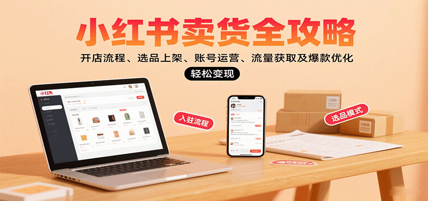 图片[1]-小红书卖货全攻略：开店流程、选品上架、账号运营、流量获取及爆款优化，轻松变现