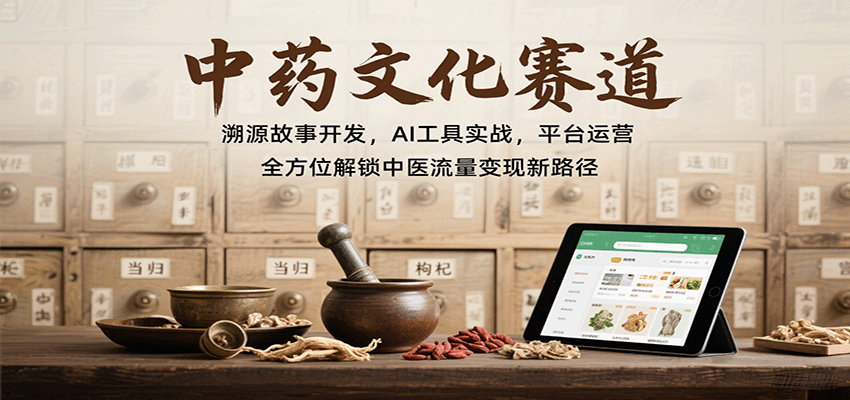 图片[1]-中药文化赛道：溯源故事开发，AI工具实战，平台运营，全方位解锁中医流量变现新路径