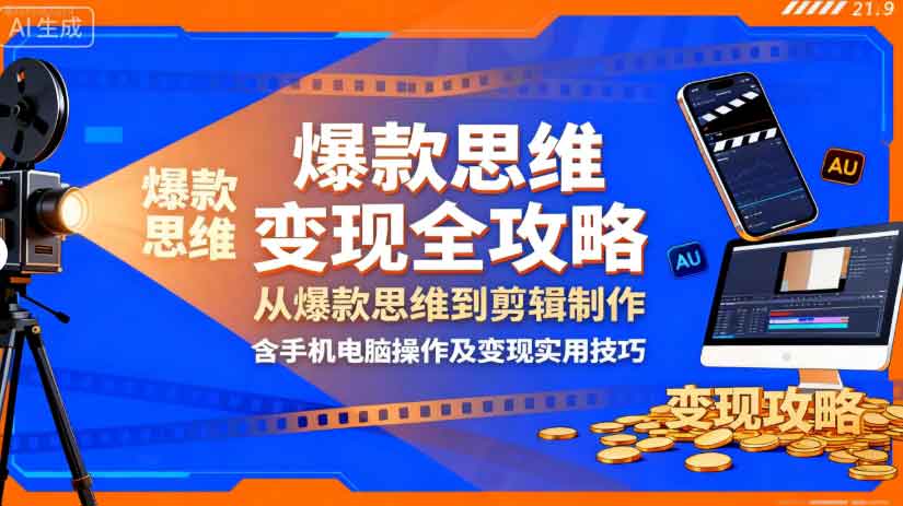 图片[1]-影视解说变现全攻略：从爆款思维到剪辑制作，含手机电脑操作及变现实用技巧