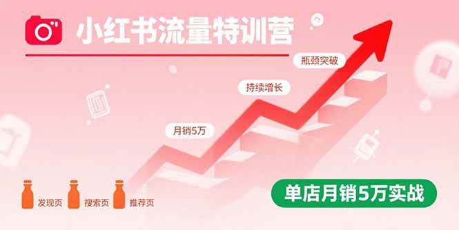 小红书流量特训营：突破流量瓶颈，实现店铺持续增长，单店月销5万实战 -1