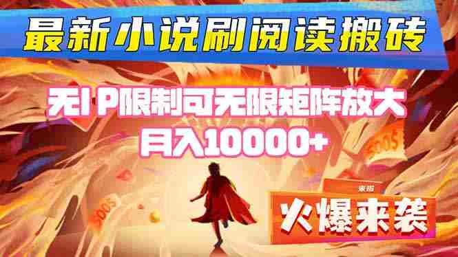 (16237期)小说阅读搬砖单机每天收益200-400+ 无IP限制可无限矩阵放大 —