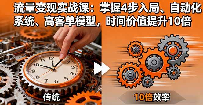 流量变现实战课：掌握4步入局、自动化系统、高客单模型，时间价值提升10倍 -1