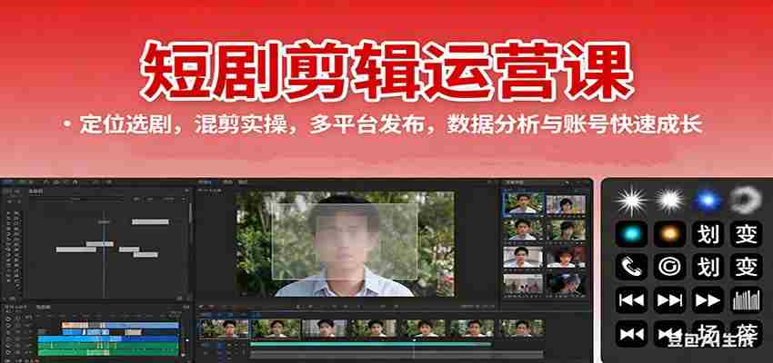 图片[1]-短剧剪辑运营课：定位选剧，混剪实操，多平台发布，数据分析与账号快速成长