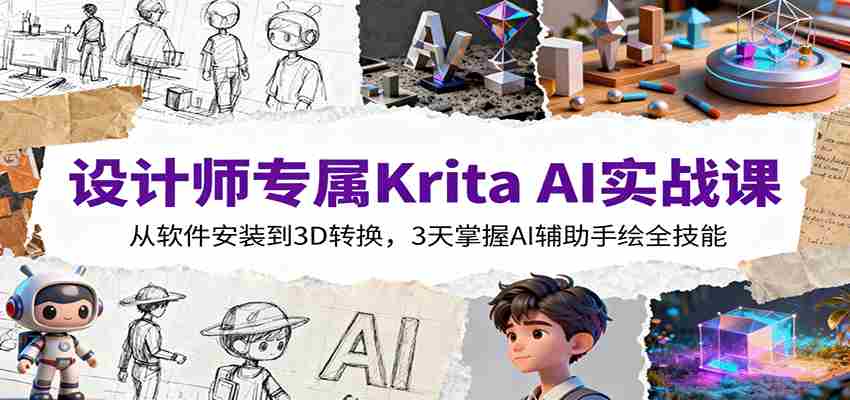 图片[1]-设计师专属Krita AI实战课：从软件安装到3D转换，3天掌握AI辅助手绘全技能