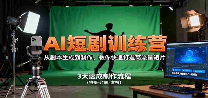 图片[1]-AI短剧训练营，从剧本生成到制作，教你快速打造高流量短片