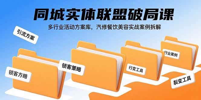 同城实体联盟破局课，多行业活动方案库，汽修餐饮美容实战案例拆解 -1