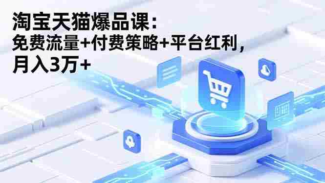 (16631期)淘宝天猫爆品课(录音+资料):免费流量+付费策略+平台红利,月入3万+