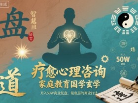 疗愈心理咨询,家庭教育国学玄学,月入50个商业复盘,最底层的商业打法