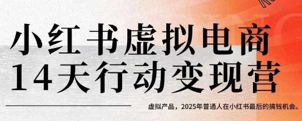 小红书虚拟电商14天变现训练营，虚拟产品，2025年普通人在小红书最后的搞钱机会（更新） -1