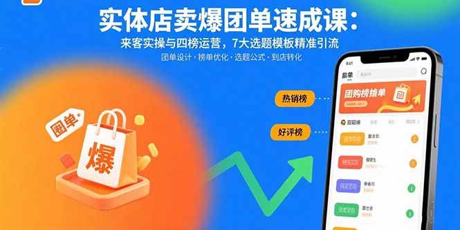 实体店卖爆团单速成课：来客实操与四榜运营，7大选题模板精准引流 -1