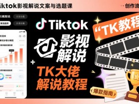 Tiktok影视解说文案与选题课,TK大佬影视解说教程