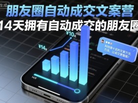 朋友圈自动成交文案营，14天拥有自动成交的朋友圈