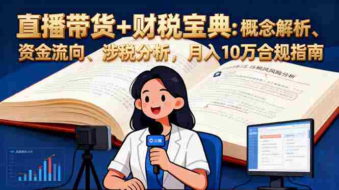 (16444期)直播带货+财税宝典:概念解析、资金流向、涉税分析,月入10万合规指南