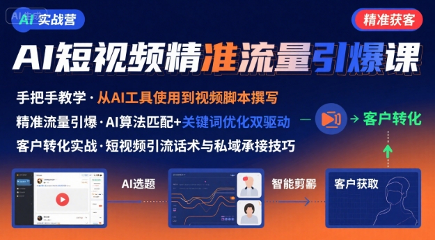 AI+短视频引爆精准客户实战营，手把手教你引爆Ai短视频精准流量 -1